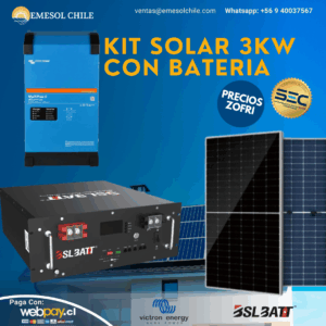 Kit Solar Híbrido 3kW + 5kW de Batería de Litio