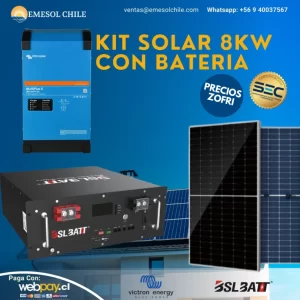 Kit Solar Híbrido 8 kW + 10 kW de Batería de Litio